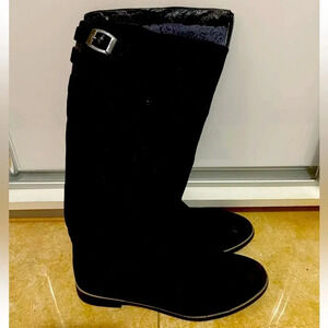 Ilasio Renzoni Black Leather Sheepskin Shearling Fur Lining Boot 37/7 Italy